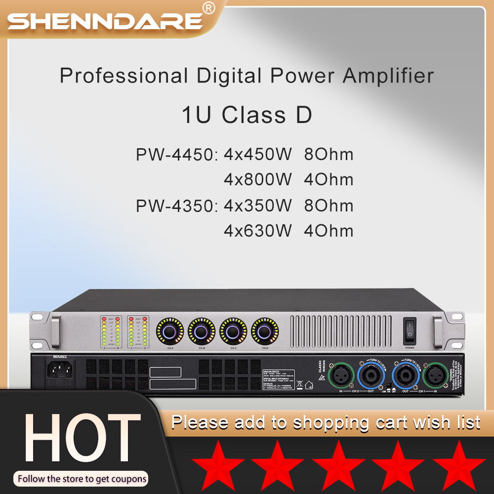 Outdoor Power Amplifier - ShennDare PW4450 4-kanałowy profesjonalny cyfrowy wzmacniacz
