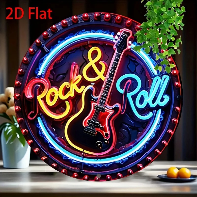 Outdoor Power Bar - Neonowy szyld w stylu vintage rock,